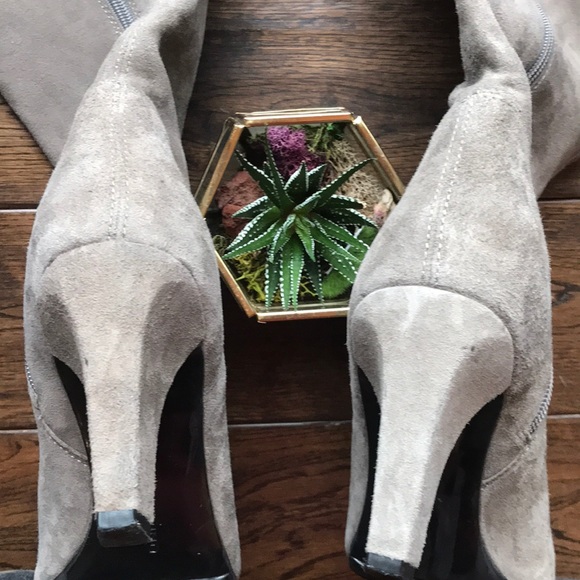 Bandolino suede leather gray fringe high boots - Picture 3 of 8